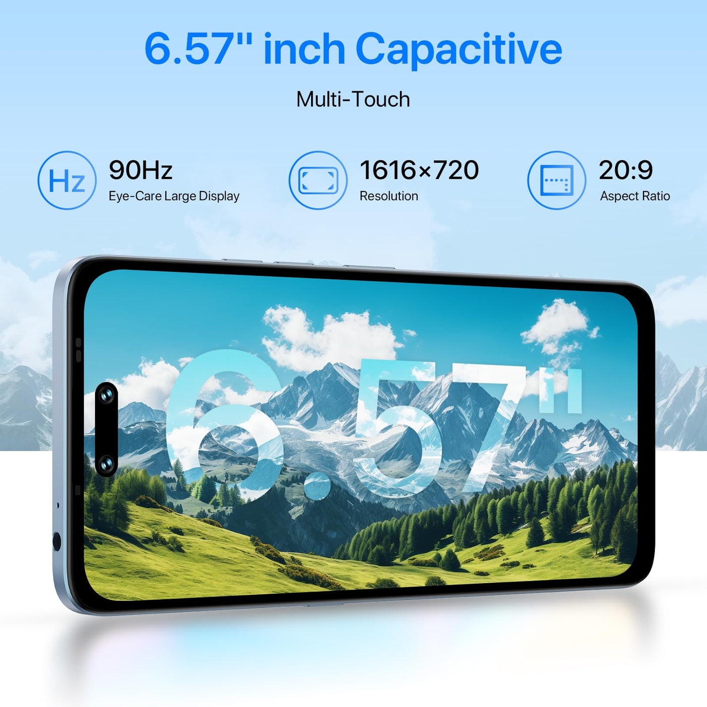 UMIDIGI G6 5G Handy Ohne Vertrag 2024, 6GB+128GB/TF 1TB, Android 13 Smartphone Ohne Vertrag, 6.57" 90Hz HD+, 50MP Kamera 5000mAh, Dimensity 6100+ 5G Simlockfreie Handys, Fingerprint/Face ID/GPS,NFC