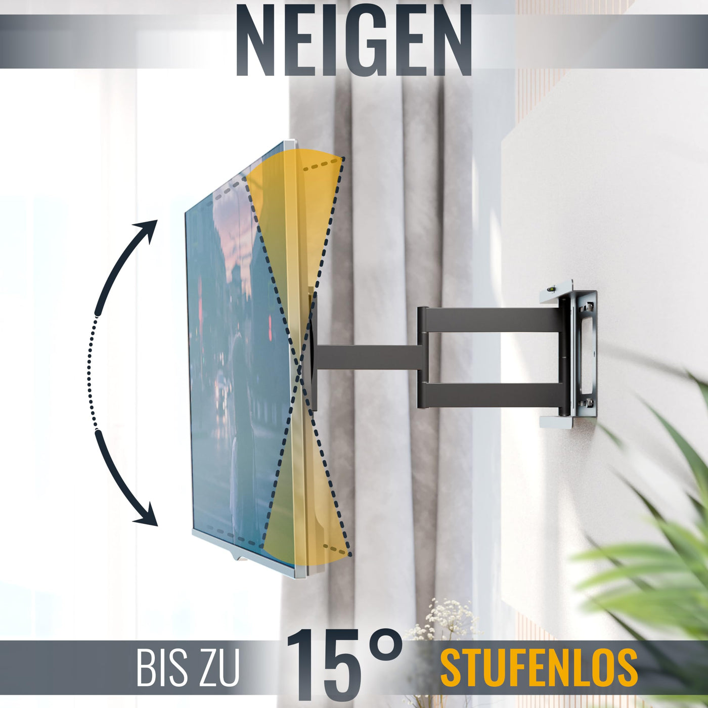 RICOO TV Wandhalterung Fernseher Schwenkbar Neigbar für 31-65 Zoll, Universal TV Halterung R23-S, Fernsehhalterung für Wand, Wandhalterung Fernseher 55 Zoll bis 95 Kg mit max. VESA 400x400 mm