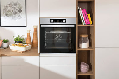 Gorenje BOS 6737 E13X Einbau-Backofen / 77 Liter/Heißluft/ExtraSteam/GentleClose & Open/EcoClean/Air Fry/PizzaMode/PerfectGrill/Teleskopauszüge/Inox-Look, Grau