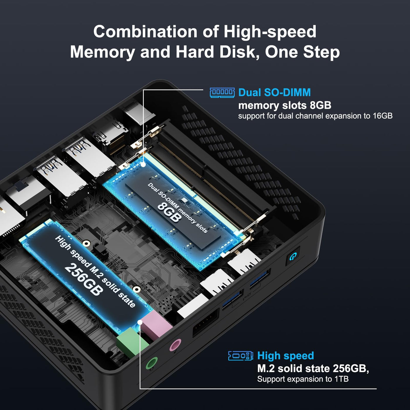 GEEKOM Mini PC, 2024 Air12 Lite Mini-Computer, Intel Alder Lake N100, 3,4 GHz Burst, 4 Kerne, 4 Threads, Intel UHD Graphics, 8 GB RAM, 256 GB SSD, Windows 11 Pro.