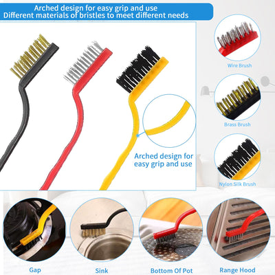 Zeuwets Spaltreinigungsbürste mit harten Borsten, 11PCS Eckenreinigungsbürsten, Crevice Cleaning Brush, Fugenreinigungsbürste Ecken Mehrzweck Cleaning Brush für Fliesen, Badezimmer, Küche, Automörtel