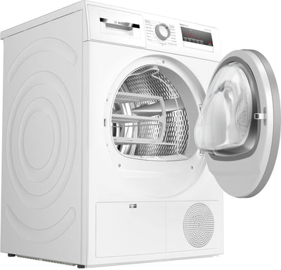 Bosch WTH83VV3 Serie 4 Wärmepumpentrockner, 8 kg, 236 kWh pro Jahr, AutoDry optimale Trocknung, Sensitive Drying-System textilschonende Trocknung, Umweltfreundliches Kühlmittel, Weiß