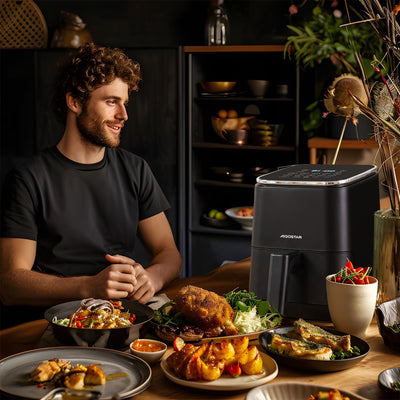 Aigostar Dot - Heißluftfritteuse 2L, Airfryer mit 8 Programmen und LED-Touchscreen, 1200W, einstellbare Zeit und Temperatur, herausnehmbarer Antihaft-Rost, leicht zu reinigen, BPA-frei