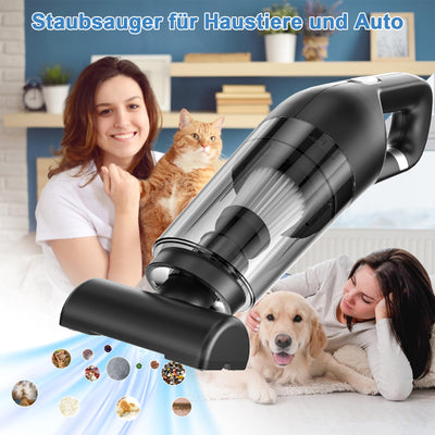 Czemo Handstaubsauger Akku 9000Pa Autostaubsauger Stark Staubsauger Kabellos Tragbarer Handsauger USB Auto Staubsauger Ohne Kabel für Auto Zuhause Tierhaare (Schwarz)