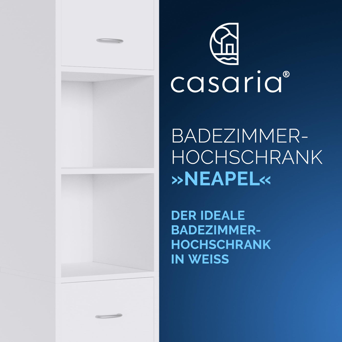 Casaria® Badezimmerschrank 30cm breit Hochschrank 6 Fächer verstellbar 2 Türen mit Magnetverschluss stehend Bad Regal Badmöbel schmal Holz Weiß