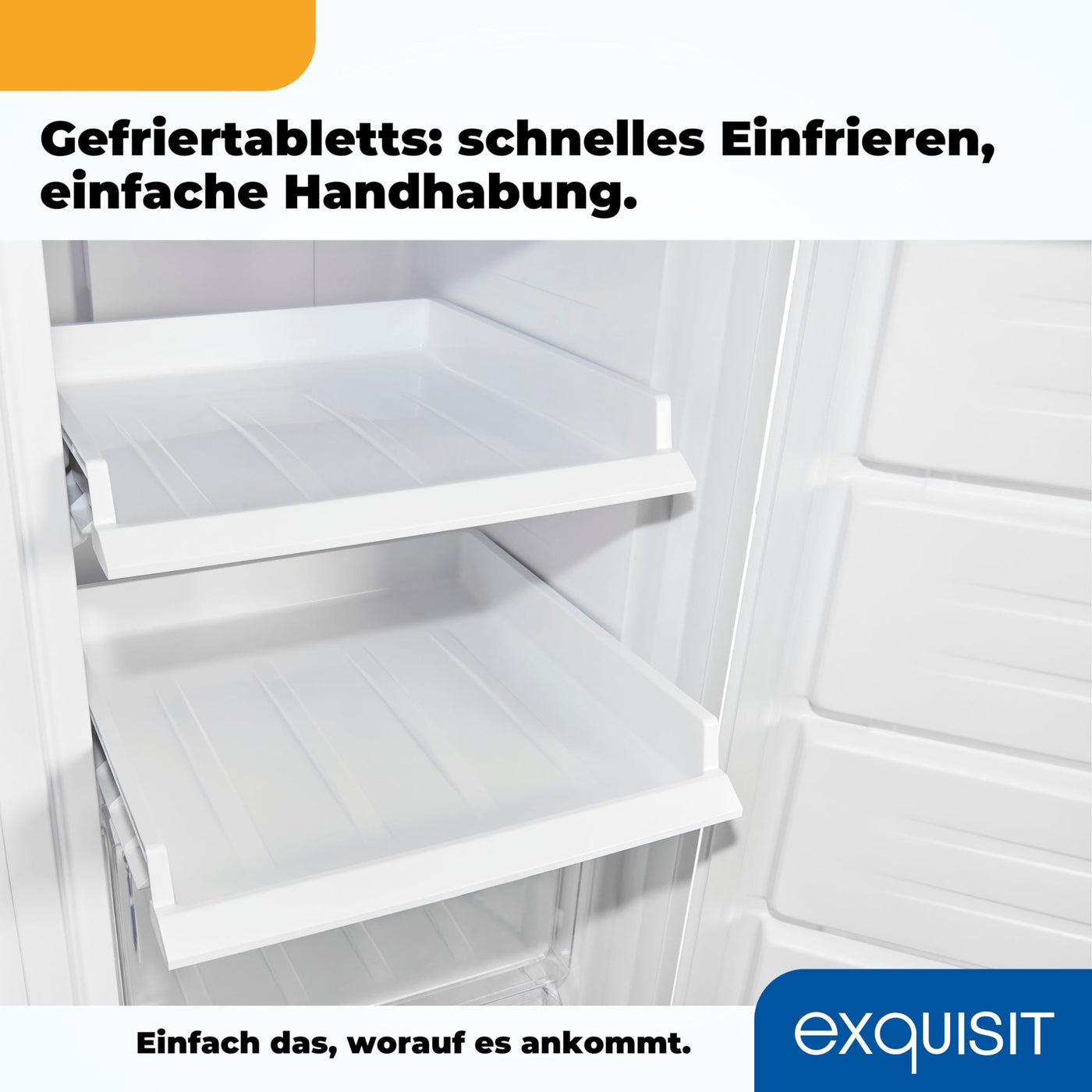 Exquisit Gefrierschrank NoFrost, Tiefkühlschrank groß, 161 Liter, Schnellgefrieren, Alarm-Funktion, GS5231-NF-H-040C weiss