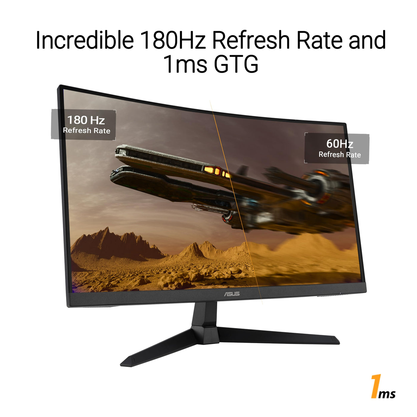 ASUS TUF Gaming VG27VQ3B - 27 Zoll Full HD Curved Monitor - 180 Hz, 1ms GtG, FreeSync, AdaptiveSync, ELMB Sync - Fast-VA Panel, 16:9, 1920x1080, DisplayPort, HDMI, Speaker