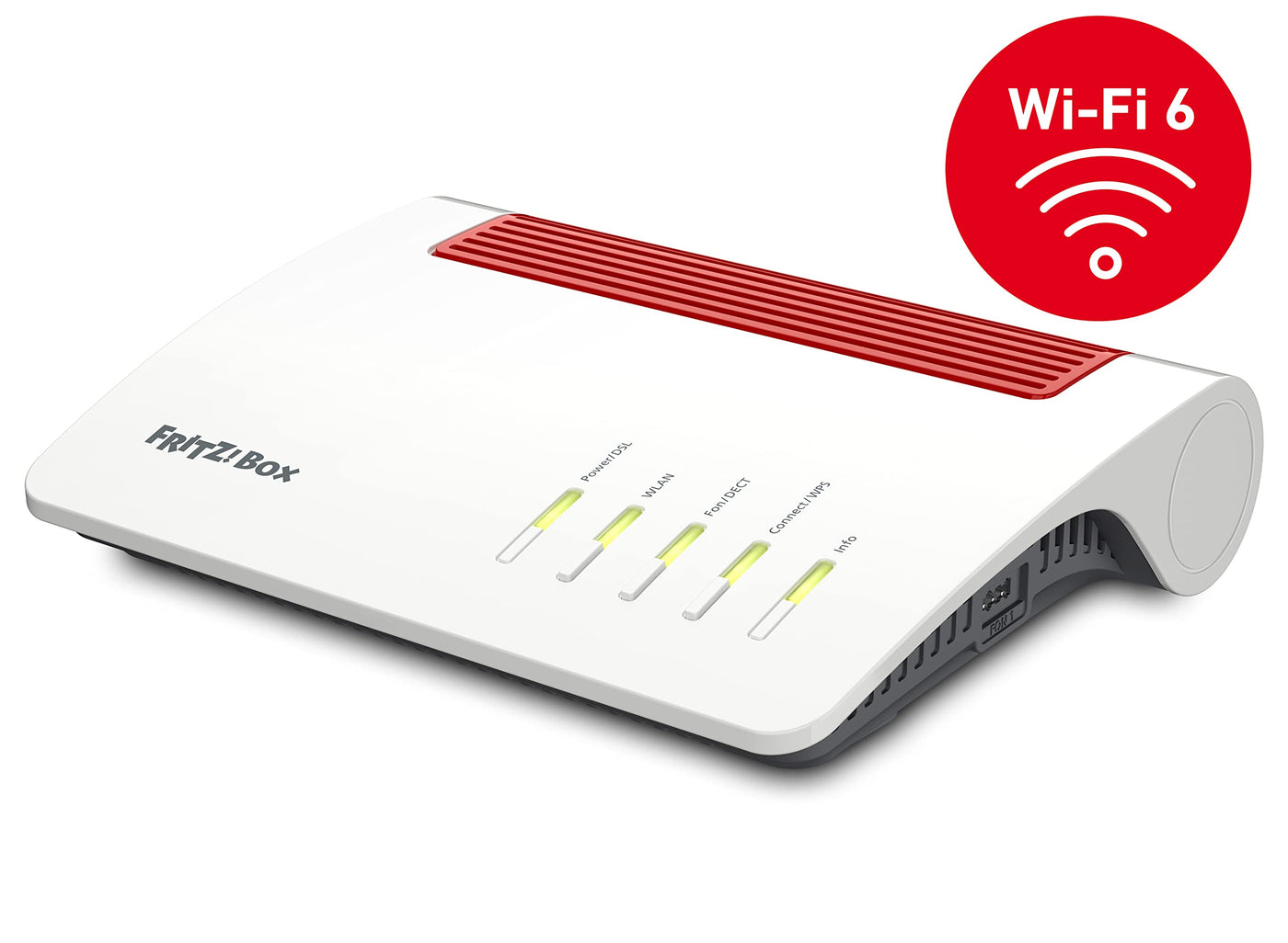 AVM FRITZ!Box 7590 AX International (DSL/VDSL WLAN Router mit Wi-Fi 6, 2.400 MBit/s (5GHz) & 1.200 MBit/s (2,4 GHz),VDSL-Supervectoring 35b, Mesh,DECT-Basis,geeignet für Österreich/Schweiz)