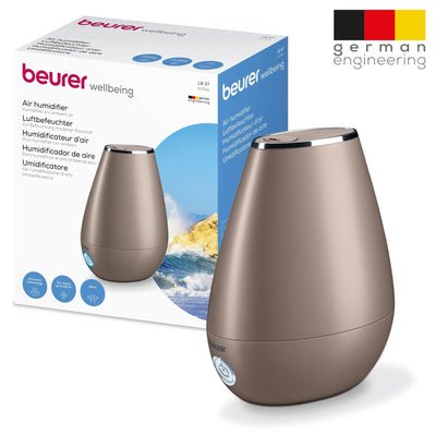 Beurer LB 37 Luftbefeuchter mit mikrofeiner Ultraschall-Zerstäubung, leiser Nachtmodus, Aromafunktion, toffee