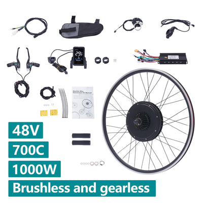 CLEADONG 28/29-Zoll Ebike Umbausatz, E-Bike Hinterrad/Vorderrad Umbausatz Kit, Electric Bicycle Umbausatz mit Controller und Display