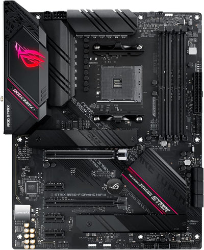 ASUS ROG Strix B550-F Gaming WI-FI II Mainboard Sockel AMD AM4 (AMD B550, ATX, PCIe 4.0, WiFi 6E, SATA 6Gbit/s, USB 3.2 Gen 2, Aura Sync, Two-Way AI Noise Cancelation)