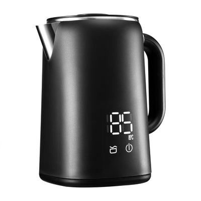 Lehmann Edelstahl Wasserkocher mit Temperaturhaltung, 1,7 Liter, Temperaturkontrolle 45-100℃, Edelstahl Teekocher mit Thermostat und Touch-Display, Anti-Fingerprint, BPA frei, schwarz