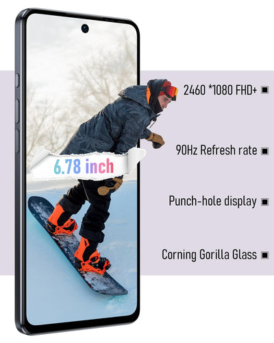 Ulefone Note 18 Ultra 5G Handy, 12GB+256GB/SD-2TB Android 13 Smartphone Ohne Vertrag, 50MP+50MP+32MP Kamera 6,78 Zoll FHD+ mit 90Hz, 5450mAh Akku/18W, Dual SIM Simlockfreie Handys/GPS/OTG/NFC, Grau