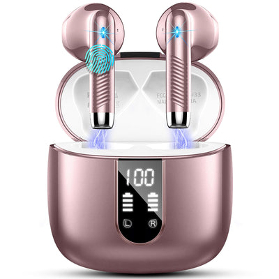 Bluetooth Kopfhörer, In Ear Kopfhörer Kabellos Bluetooth 5.3 Kabellose Kopfhörer mit 4 Mic, 2023 Neue ENC Noise Cancelling Wireless Earbuds 48H Tiefer Bass, IP7 Wasserdicht Ohrhörer LED-Anzeige