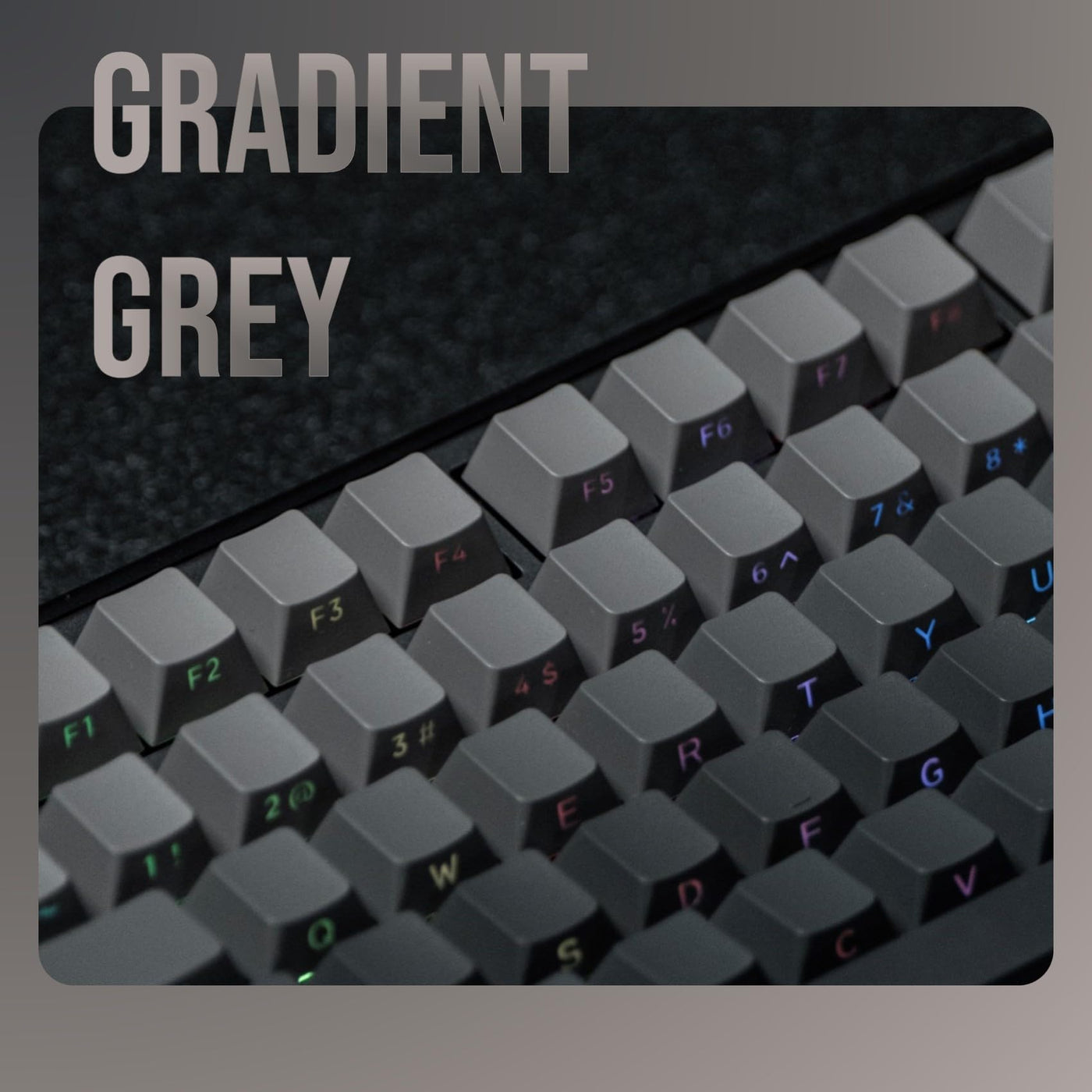 EPOMAKER Ombre Tastenkappen mit 133 Tasten. Seitlich Bedruckte, durchscheinende Tastenkappen im Kirschprofil, Double-Shot PBT. für Mechanische Tastatur, QWERTY ISO (Smoky Grey, Cherry Profile)