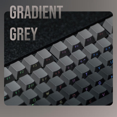 EPOMAKER Ombre Tastenkappen mit 133 Tasten. Seitlich Bedruckte, durchscheinende Tastenkappen im Kirschprofil, Double-Shot PBT. für Mechanische Tastatur, QWERTY ISO (Smoky Grey, Cherry Profile)