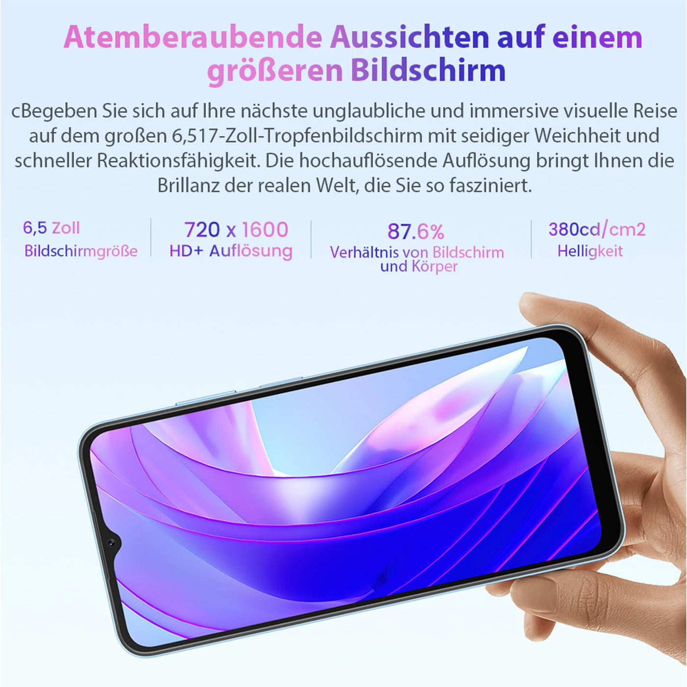 Blackview A52 Pro - Smartphone 4G - Mobiltelefon mit T606 Octa Core Prozessor - 6,5 Zoll Display - 4 GB + 128 GB - 5180 mAh Akku - 13 MP Rückkamera - Grün