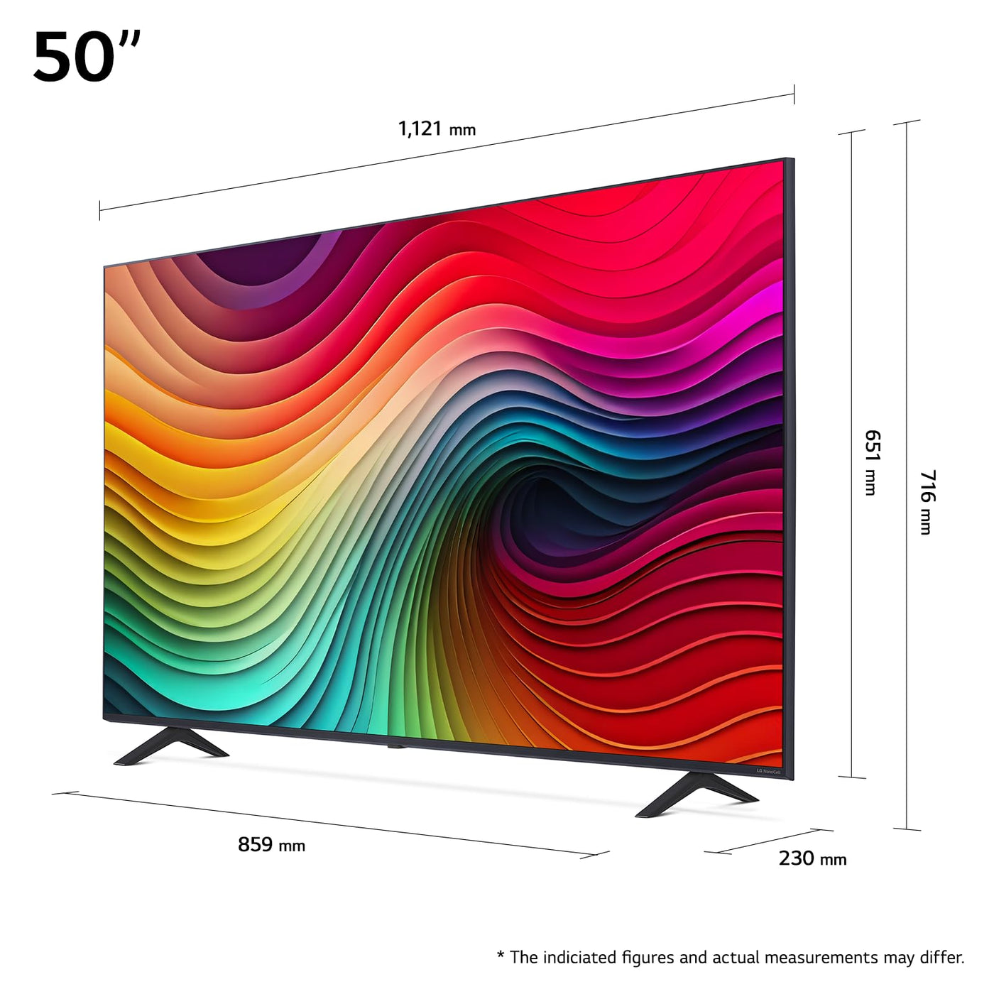 LG 50NANO81T6A TV 50" (127 cm) NanoCell Fernseher (α5 Gen7 4K AI-Prozessor, webOS 24, HDR10, bis zu 60Hz) [Modelljahr 2024]