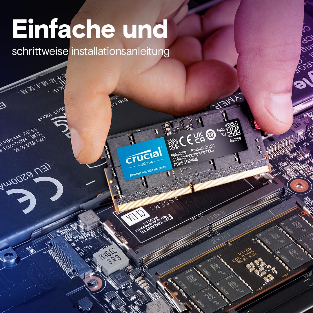 Crucial RAM 16GB DDR5 5600MHz (oder 5200MHz oder 4800MHz) Laptop-Speicher CT16G56C46S5