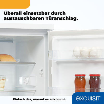 Exquisit Kühlschrank ohne Gefrierfach, 133 Liter, Vollraumkühlschrank freistehend, Türanschlag Wechselbar, KS516-V-H-010D weiss