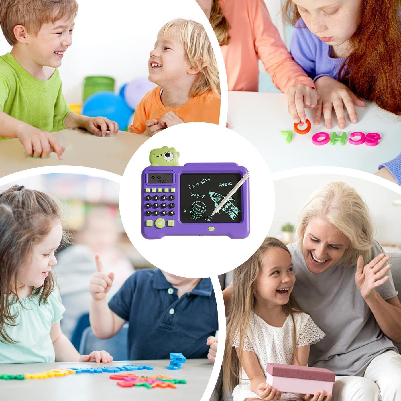 Zestvria LCD-Schreibtablett, LCD-Schreibtablett für Kinder,2-in-1 elektrisches Spielzeug-Zeichnungs- und Schreibtablett - Löschbares buntes Lernspielzeug National Learning löschbares Doodle-Brett für