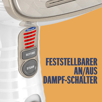 Conair Turbo ExtremeSteam Dampfglätter mit 5 EInstellungen | Dampfleistung 25g/Min. | Schnelle Aufheizzeit | 3 Aufsätze für feine und schwere Stoffe + Bügelfalten | weiß/beige