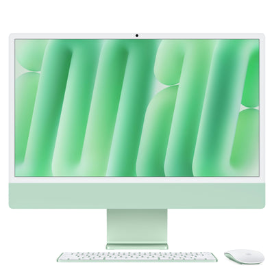 Apple iMac All-in-One Desktop-Computer mit M4 Chip mit 10 Core CPU und 10 Core GPU: 24" Retina Display, 16 GB gemeinsamer Arbeitsspeicher, 256 GB SSD Speicher, passendes Zubehör; Grün