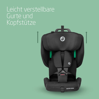 Maxi-Cosi Nomad Plus, Klappbarer Kindersitz, 15 Monate - 4 Jahre, 67 - 105 cm, tragbarer Reiseautositz, superkompakt & leicht, Seitenaufprallschutz, passt in jedes Auto, Reisetasche, Authentic Black