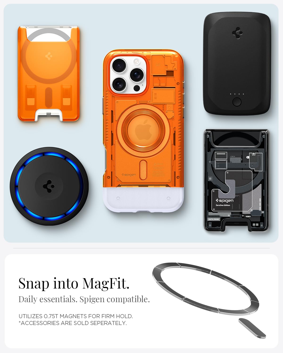 Spigen Classic C1 MagFit Hülle für iPhone 16 Pro Max, Kompatibel mit MagSafe Zubehör -Tangerine