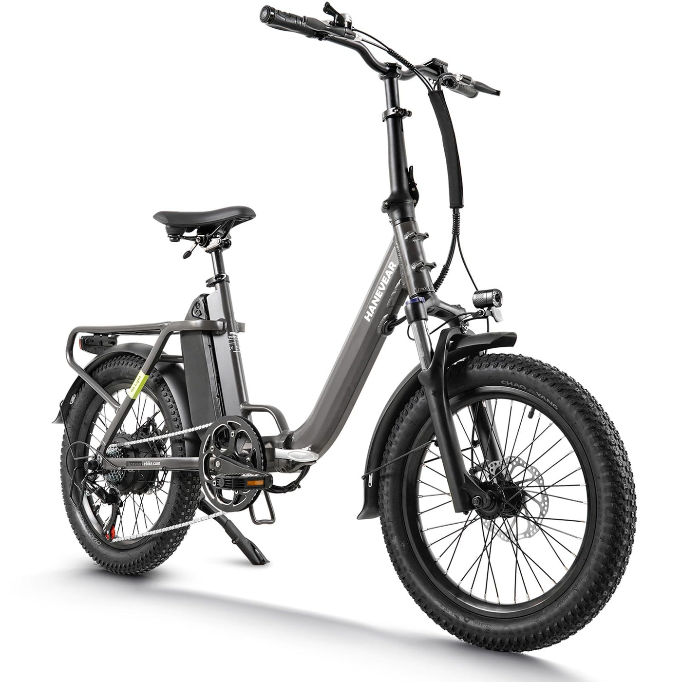 HANEVEAR H6-Light E Bike Klappbar, E Bike Herren Damen mit Drehmomentsensor, 14,5Ah 48V Abnehmbar Akku bis zu 120km+ Elektrofahrrad, 55N.m 250W-Motor, 3.0'' Fat E-Bike Für 160cm (Rotgussgrau)