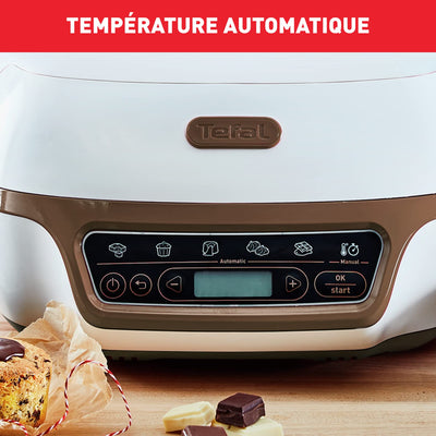 Tefal Kuchenmaschine, 5 automatische Programme zur Einstellung, 1 manueller Modus, 3 flexible Formen, 1 große Backform aus beschichtetem Stahl, kompatibel mit Crispybake, Cake Factory + KD802112