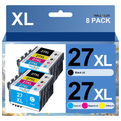 27 XL Multipack 27XL Druckerpatronen Kompatibel für Epson 27XL Multipack 27 für Epson WF 3620 Druckerpatronen Workforce WF-3640DTWF WF-7710DWF WF-7720DTWF (2 Schwarz, 2 Cyan, 2 Magenta, 2 Gelb)