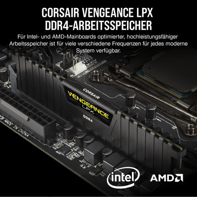 Corsair VENGEANCE LPX DDR4 RAM 32GB (2x16GB) 3200MHz CL16 Intel XMP 2.0 Computerspeicher - Schwarz (CMK32GX4M2E3200C16)