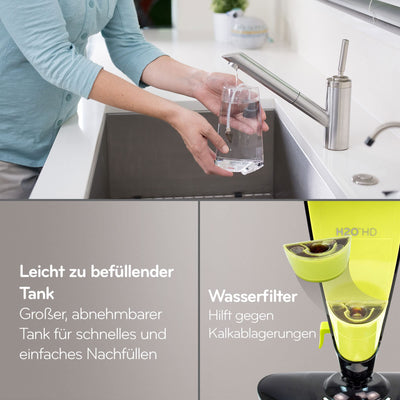 H2O HD Dampfreiniger & Dampfbesen - Tötet 99,9% der Bakterien ohne Reinigungschemikalien (H20 HD Steam Mop & Steam Cleaner)