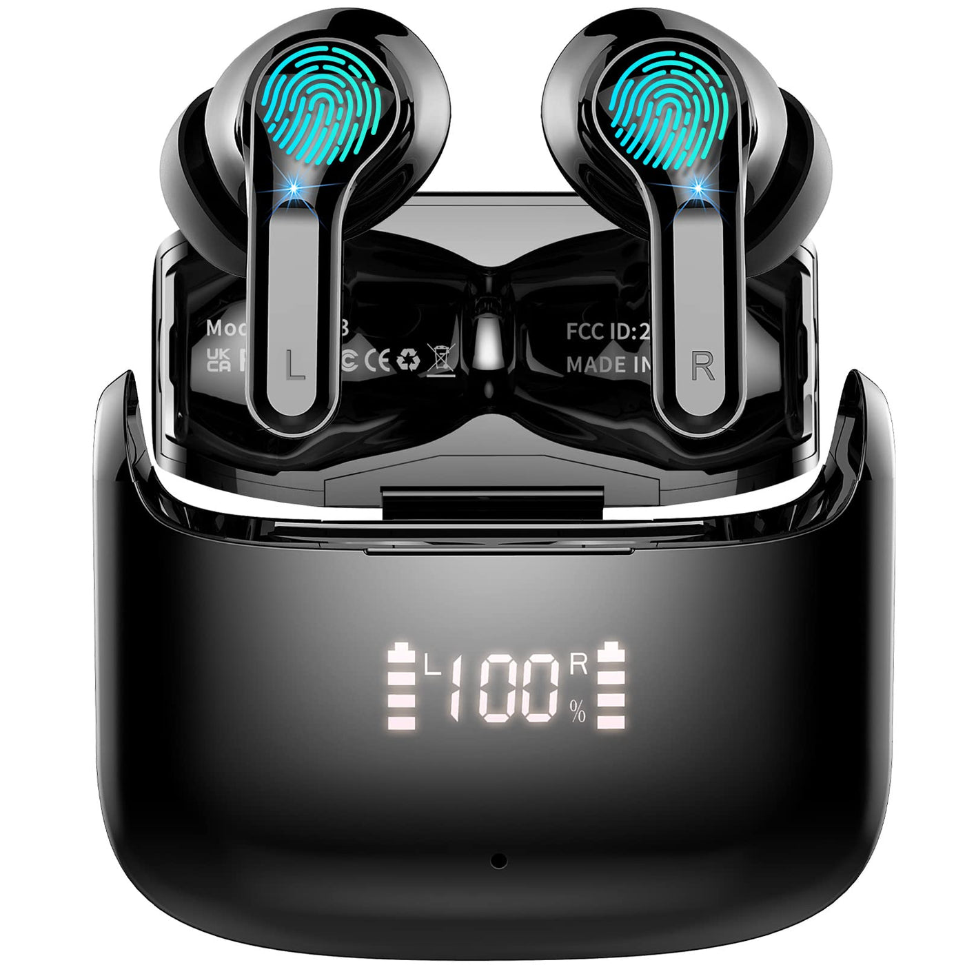 Bluetooth Kopfhörer, Kopfhörer Kabellos Bluetooth 5.3 In Ear Kopfhörer mit 4 ENC Mikrofon, 2023 Neue Kabellose Kopfhörer Noise Cancelling Earbuds mit 40H Deep Bass, USB-C, IP7 Wasserdicht Ohrhörer