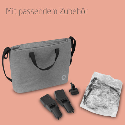 Maxi-Cosi Zelia S Trio Kinderwagen 3 in 1 Komplettset, 0-4 Jahre, bis 22 kg, Zusammenklappbar, Kompakt, Verstellbarer Baby Kinderwagen, mit CabrioFix S i-Size Babyschale, Zubehör, Wickeltasche, Grau