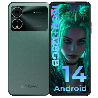 HOTWAV NOTE12 2024 Smartphone Ohne Vertrag, Android 14 Octa Core 16GB+128GB/1TB Erweiterbar Handy Ohne Vertrag, 6.8" HD+ Display 5160mAh Handy Günstig, 48MP+16MP Kamera Dual SIM 4G Simlockfreie Handys