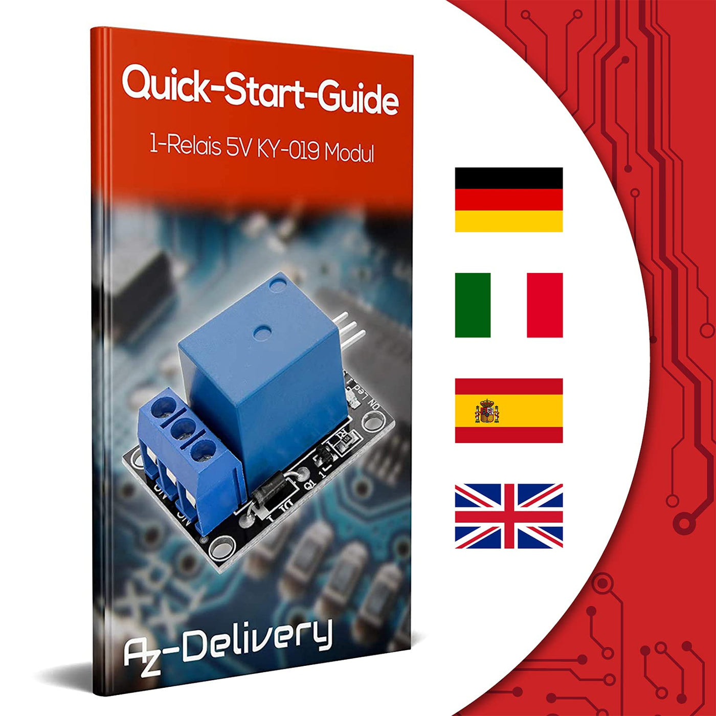 AZDelivery 3 x 1-Relais 5V KY-019 Modul High-Level-Trigger kompatibel mit Arduino und Raspberry Pi inklusive E-Book!