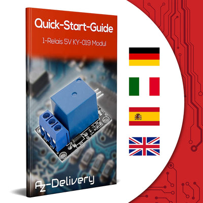 AZDelivery 3 x 1-Relais 5V KY-019 Modul High-Level-Trigger kompatibel mit Arduino und Raspberry Pi inklusive E-Book!