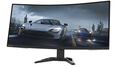 Lenovo G34w-30 | Moniteur de jeu QHD 34" | 3440x1440 | 165Hz | 350 nits | Temps de réponse de 0,5 ms | HDMI | DisplayPort | AMD FreeSync | haut-parleurs intégrés | hauteur réglable | noir