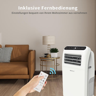 SHINCO Mobile Klimaanlage mit Abluftschlauch, 12000BTU, Kühlung&Heizung&Ventilieren&Entfeuchten, Mobiles Klimagerät mit Fenstermontage-Kit, 24H-Timer, APP, für Räume von etwa 90m³