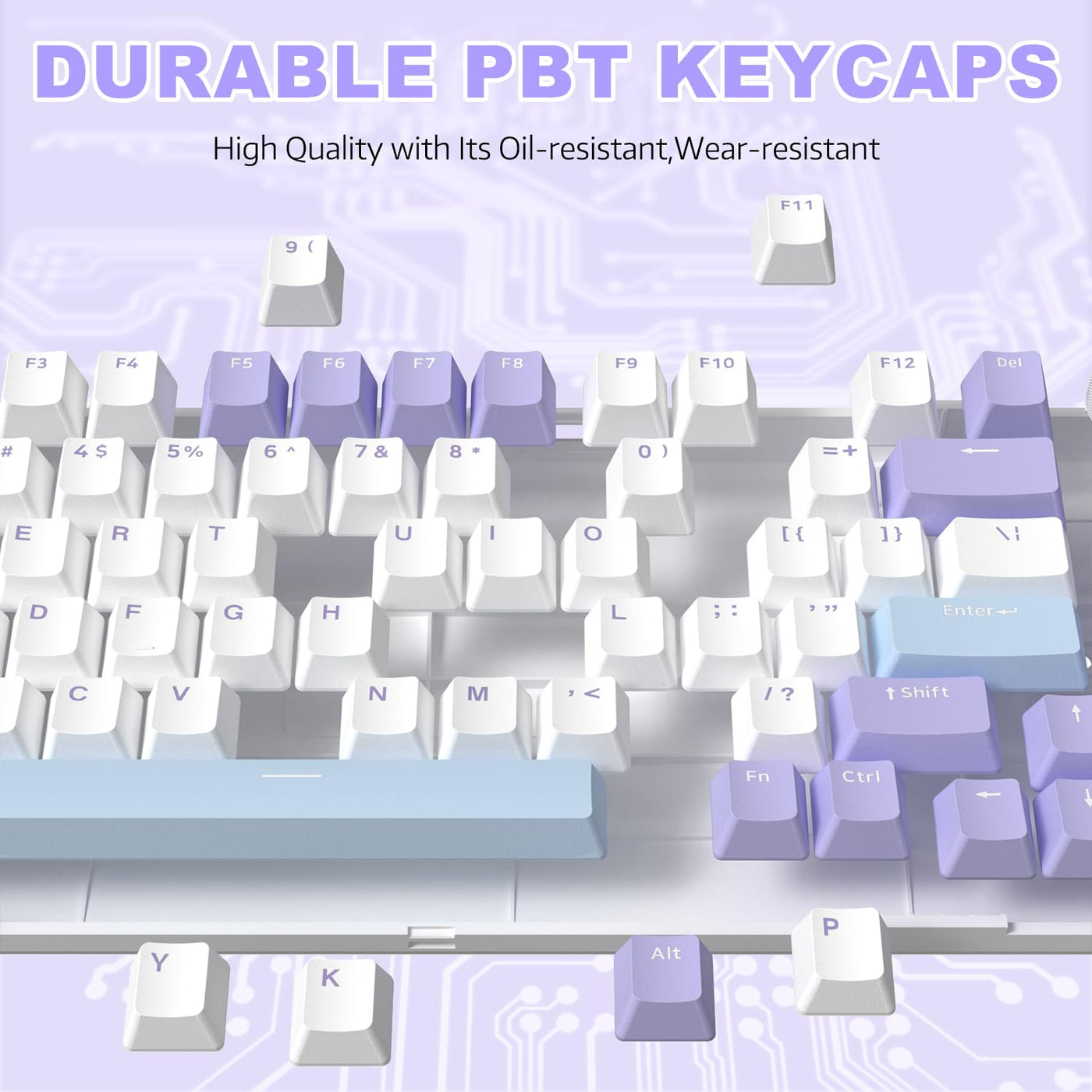 YINDIAO AK820 Mechanische Tastatur mit Knopf,75% ANSI-Layout,82 Tasten,Kabelgebundene Gaming-Tastatur,Verbesserte Dichtungsmontage,Hot Swappable,Custom Linearer Schalter,RGB-Licht,für PC,MAC (Lila)