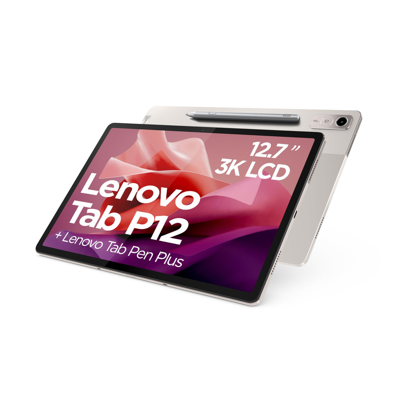 Lenovo Tab P12 Tablet | 12,7'' 3K Touch Display | MediaTek Dimensity 7050 | 8GB RAM | 128GB Speicher | Android 13 | Oat | inkl. Lenovo Tab Pen Plus