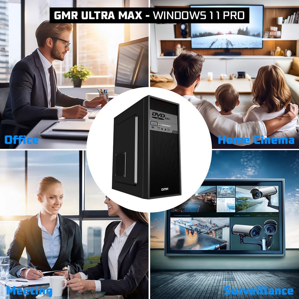 GMR Ultra Max i7 Office PC - Business Office Computer | 3 Jahre Garantie | 32 GB RAM | 1000GB SSD | DVD±RW | USB 3 | Windows 11 Prof | WiFi-Bluetooth