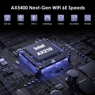 AX5400 WiFi 6E WLAN PCIe Karte für pc mit Bluetooth 5.3, WAVLINK 5378 Mbit/s Tri Band WiFi 6E PCIe WLAN Karte, Intel WiFi 6E-Chip, WPA3, Magnetfußantennen für Windows 11/10 (64 Bit) Desktop-PC