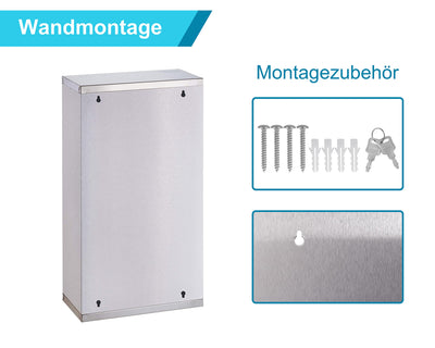 Zedelmaier Medizinschrank aus Edelstahl,Medikamenten Aufbewahrung,Medikamentenschrank 4 Fächer,Apothekerschrank,Medizinschrank hängend,Abschließbarer Medizinschrank,57 x 27 x 12 cm,Weiß