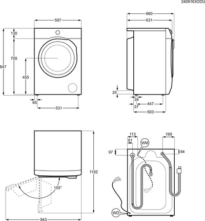 AEG Waschmaschine – Serie 7000 ProSteam Auffrischfunktion mit Dampf statt Waschen – 9 kg – UniversalDose Schublade – Leise – Mengenautomatik – Nachlegefunktion – 1600 U/min – LR7EA75690