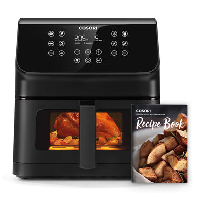 Friteuse à air chaud COSORI Airfryer, friteuse à air 12 en 1 XXL 6,2 L, friteuse à air chaud avec fenêtre de visualisation et rappel de secousse, 80 recettes, 55 % d'économie d'énergie, paniers lavables au lave-vaisselle