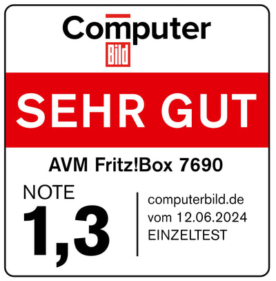 AVM FRITZ!Box 7690 (Wi-Fi 7 DSL-Router mit 5.760 MBit/s (5GHz) & 1.376 MBit/s (2,4 GHz), bis zu 300 MBit/s mit VDSL-Supervectoring und ADSL2+, WLAN Mesh, DECT-Basis, deutschsprachige Version)