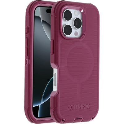 OtterBox Defender Series MagSafe Hülle für iPhone 16 Pro, stoßfest, sturzsicher, extrem robust, Schutzhülle, 7X getestet nach Militärstandard, Rot